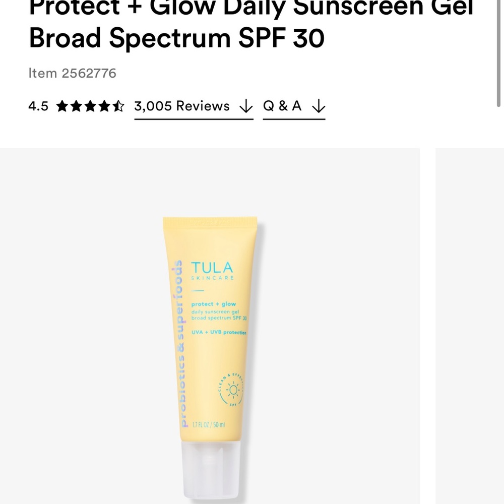 Tula sunscreen